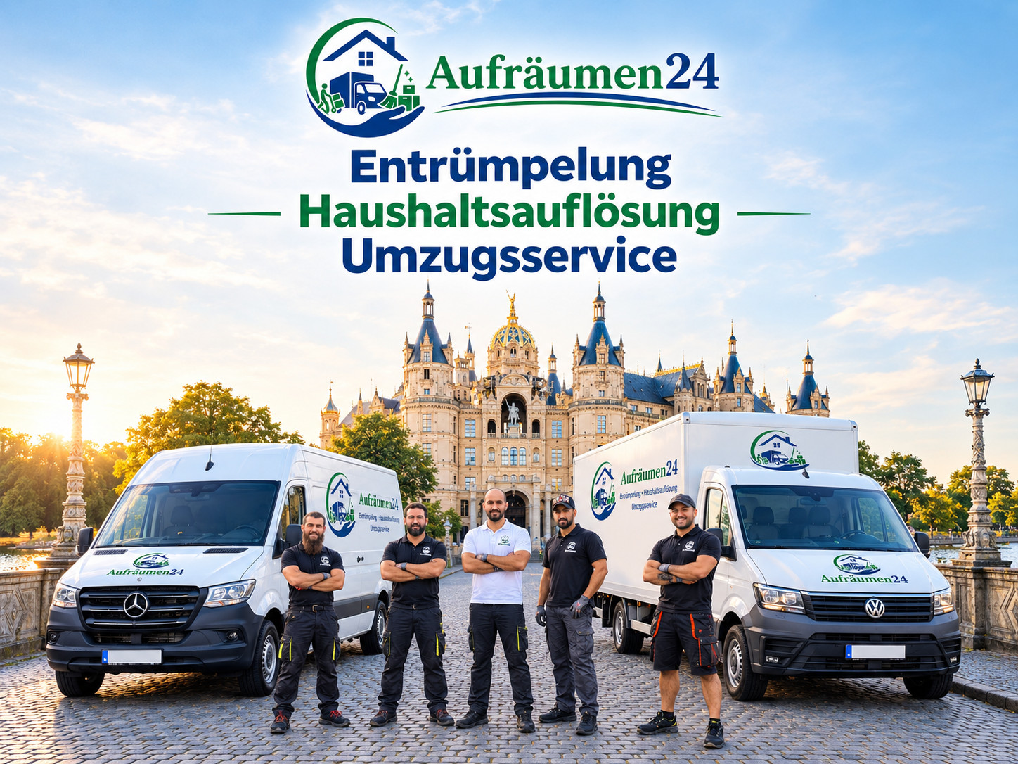 Aufräumen24 Team: Entrümpelung, Haushaltsauflösung, Umzugsservice – Ihr zuverlässiges Umzugsunternehmen. in Schwerin und Umgebung